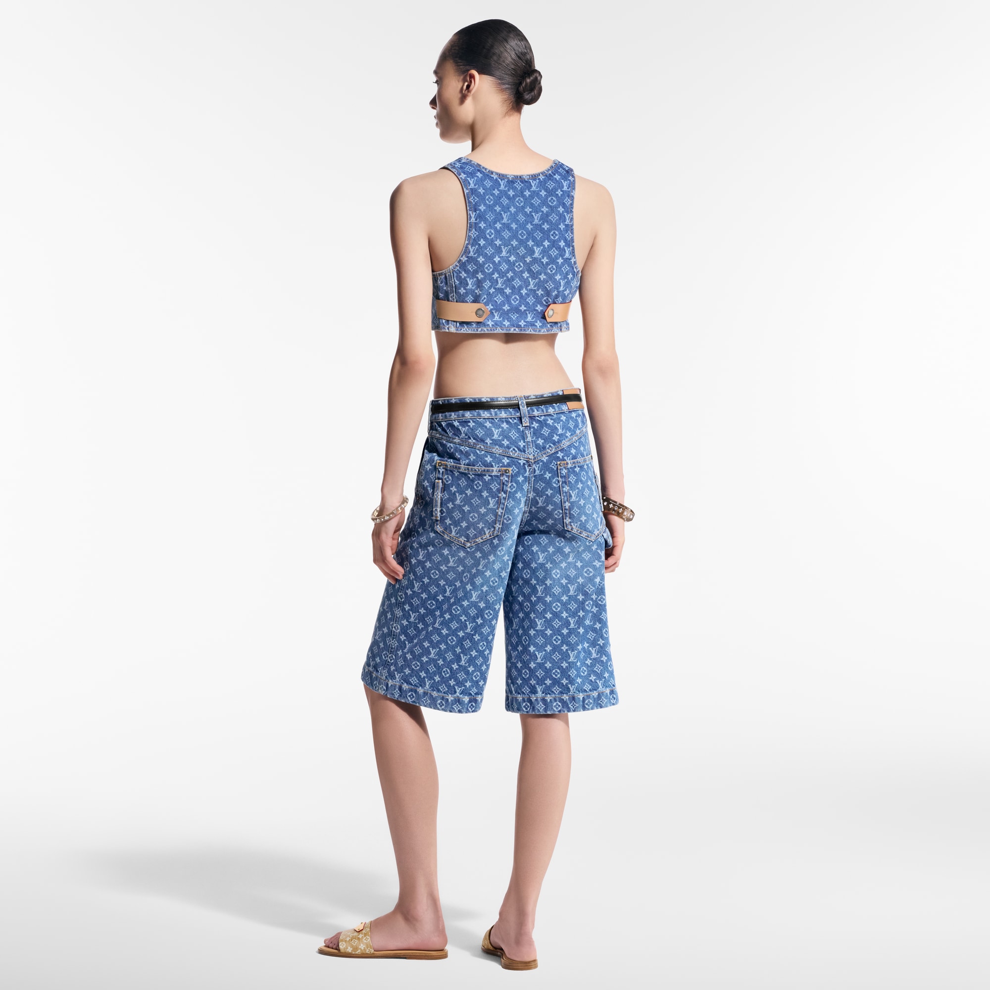 Monogram Denim Crop Top - Women - Ready-to-Wear | LOUIS